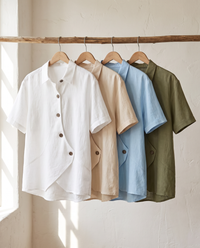 Lightweight Linen Shirt in White, Beige, Blue and Khaki