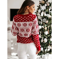 Women's Snowflake Print Christmas Sweater