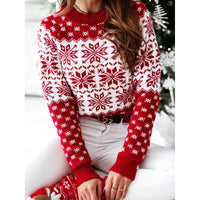 Women's Snowflake Print Christmas Sweater