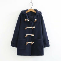 Detail of the woolen hoodie coat