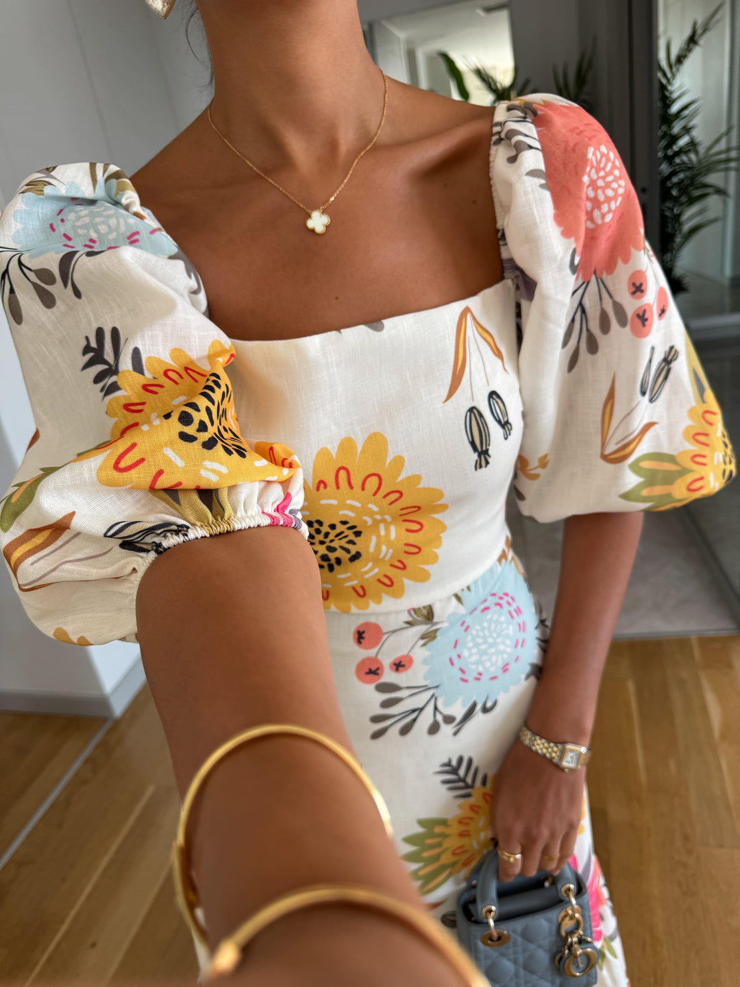 Camille - Blooming Elegance Puff Sleeve Dress
