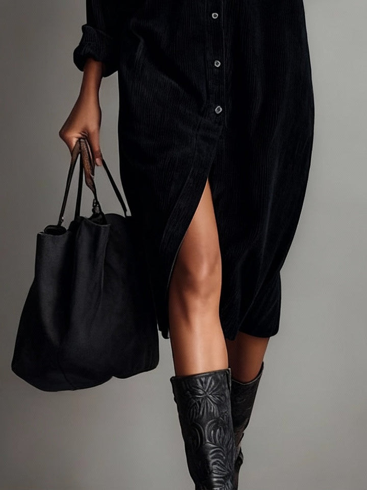 Margaux - Corduroy Midi Dress