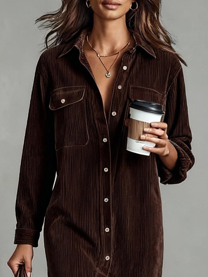 Margaux - Corduroy Midi Dress