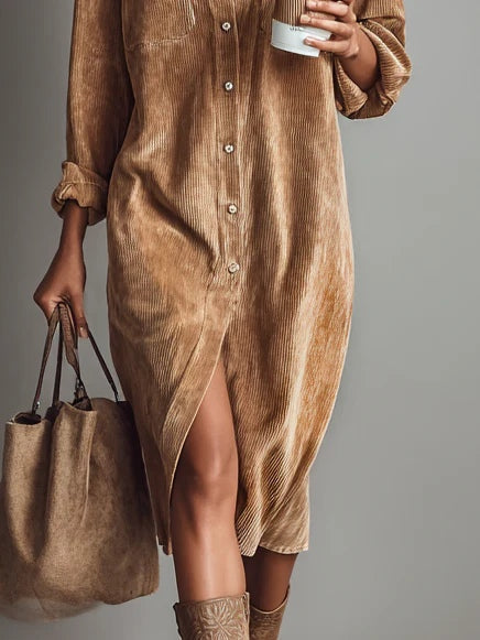Margaux - Corduroy Midi Dress