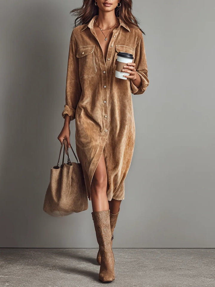 Margaux - Corduroy Midi Dress