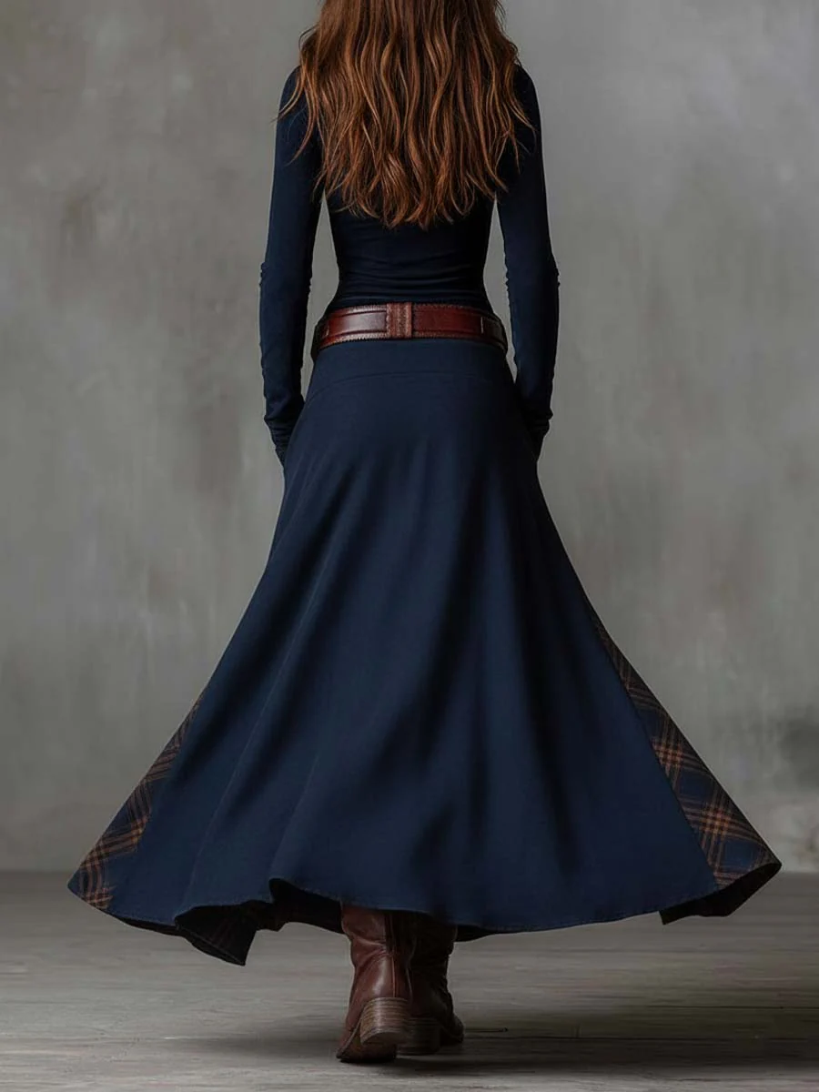 Charlotte - Suede Plaid Maxi Dress