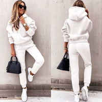 Effortless Fleece Hoodie Two Piece Set for Women with Drawstring Hood Kangaroo Pocket Relaxed Jogger Casual Style - Susan & Anne