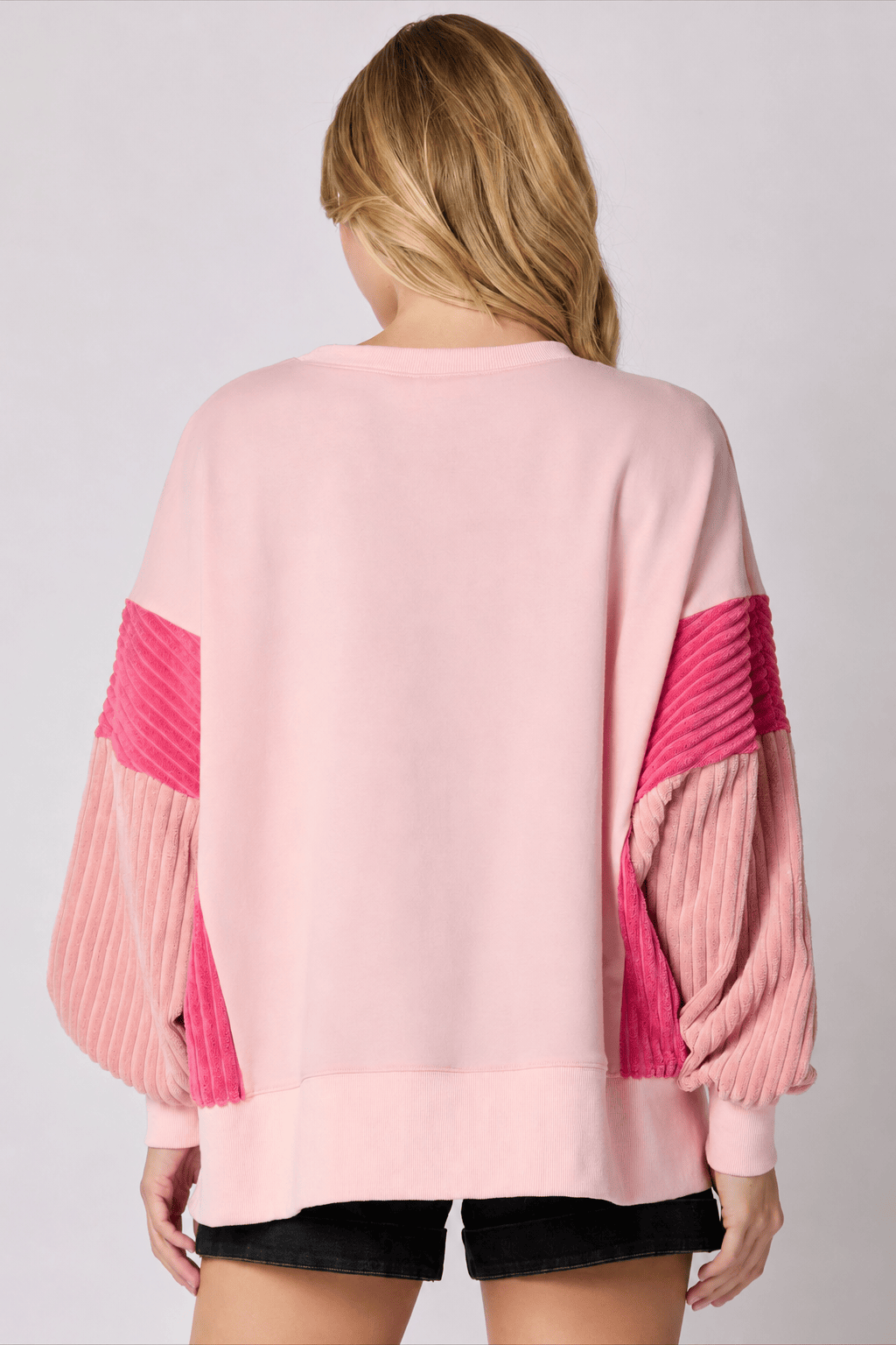 Front view of the sequin toy soldier crew neck sweatshirt