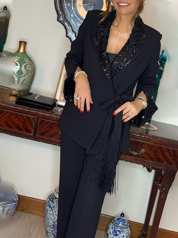 Dorinelle - Sequin Blazer & Trousers Set