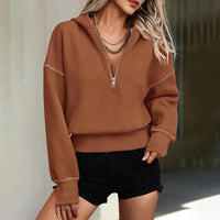 Women's Half Zip Cropped Hoodie
