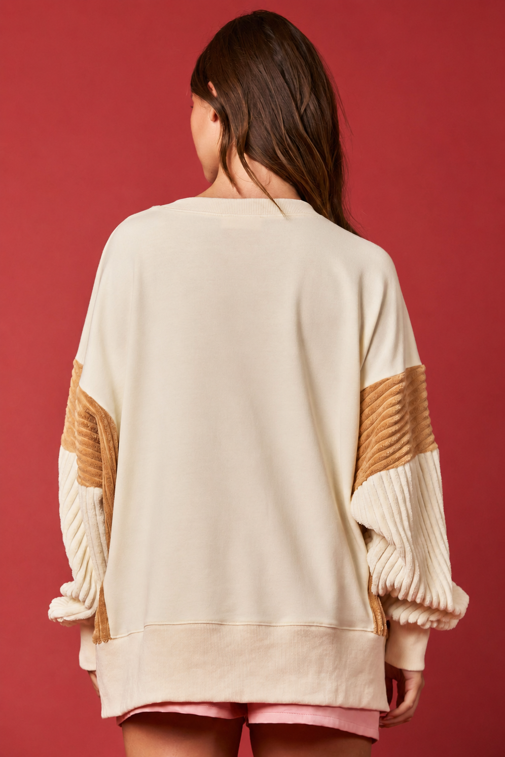 Sleeve and cuff detail on the sequin toy soldier crew neck sweatshirt