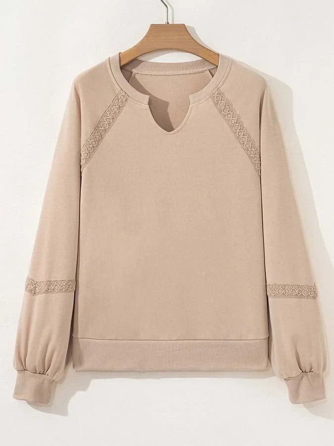 Women's Casual Loose Lace Patchwork Sweatshirt