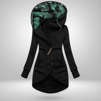 Hooded Curved-Hem Zip Coat – Susan & Anne