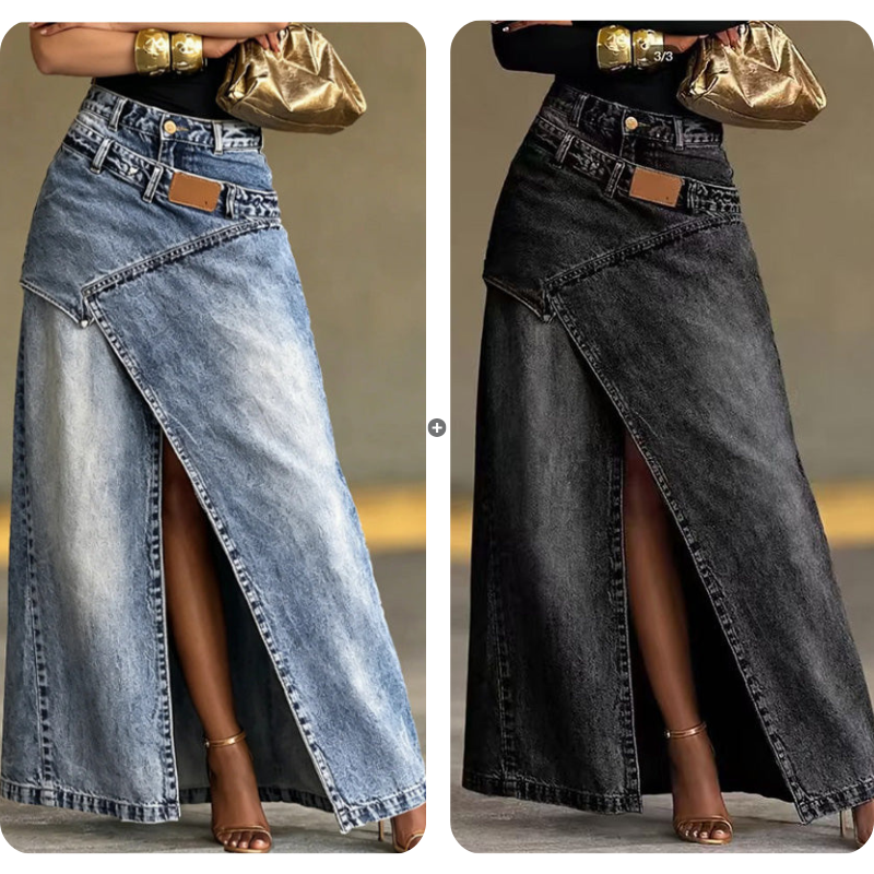 Sleeve and cuff detail on the anella vintage-wash maxi skirt
