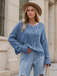 Dropped Shoulder Long Sleeve Sweater