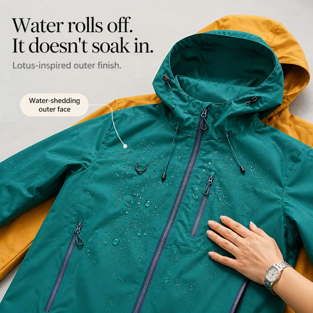 Lotus-Effect Waterproof Windbreaker Jacket - Susan & Anne