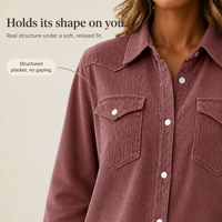 Ribbed Knit Button-Front Shacket - Susan & Anne