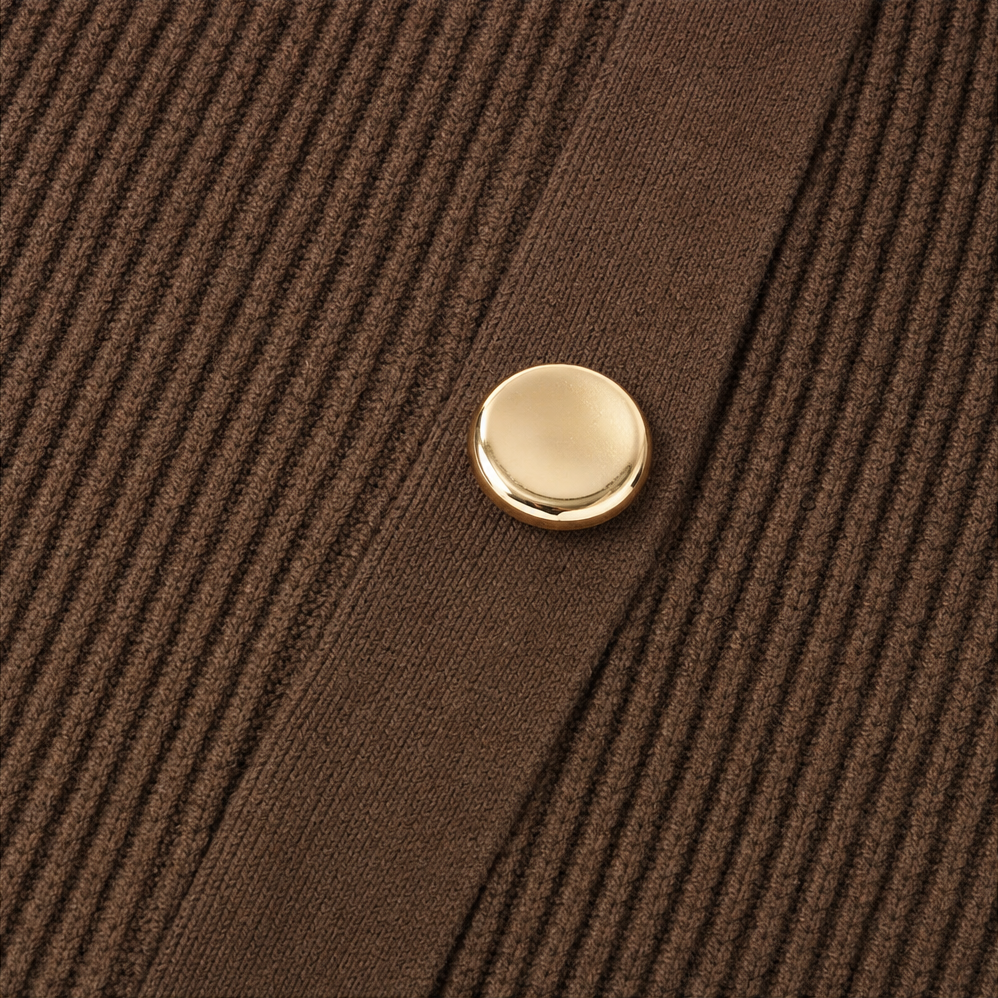Gold-Button Long Ribbed Knit Tunic – Susan & Anne