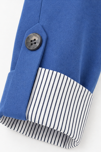 Striped-Cuff Roll-Sleeve Tailored Blazer - Susan & Anne