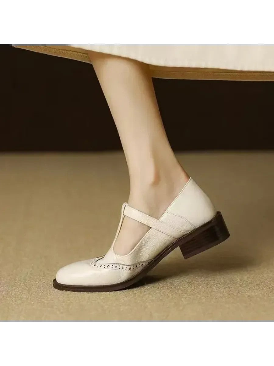 Casual Mary Jane Shoes in beige