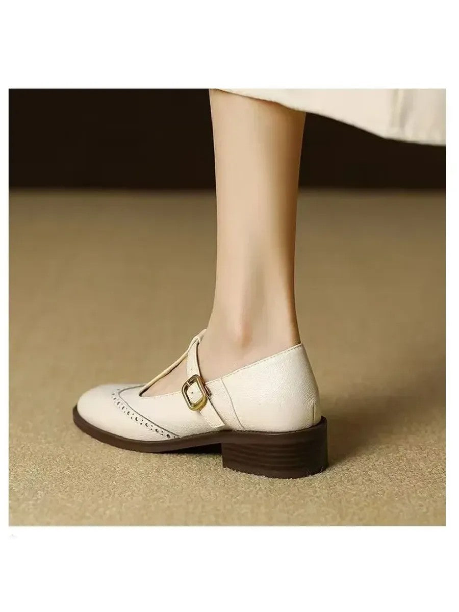 Casual Mary Jane Shoes in beige
