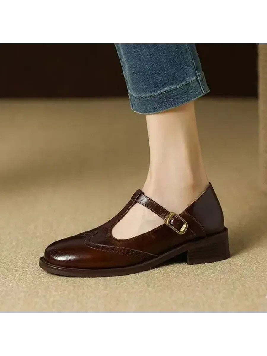 Casual Mary Jane Shoes in brown
