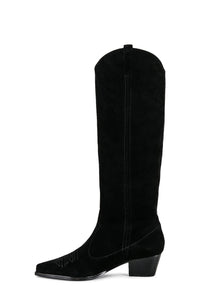 Dakota – Suede Pointed-Toe Western Knee-High Boots