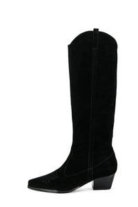 Dakota – Suede Pointed-Toe Western Knee-High Boots