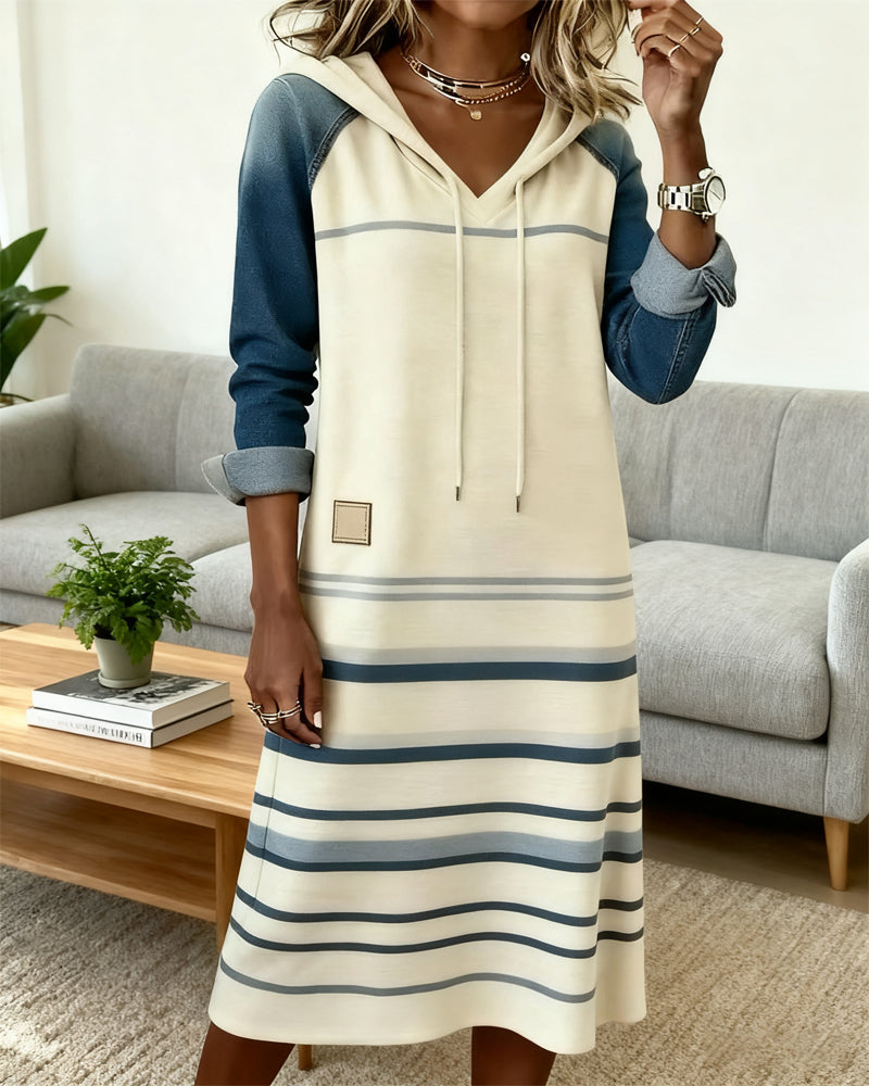 Hooded Patchwork Dress