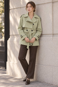 Back view of the temperament windbreaker trench coat