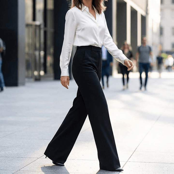 Elara - High-Waisted Wide-Leg Suit Trousers