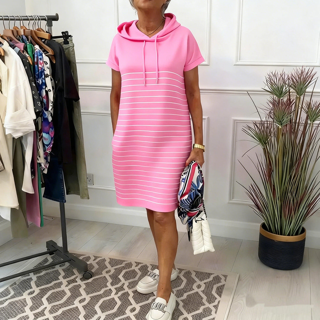 Victoire - Hooded Striped Dress