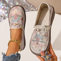 Embroidered Slip-On Loafers