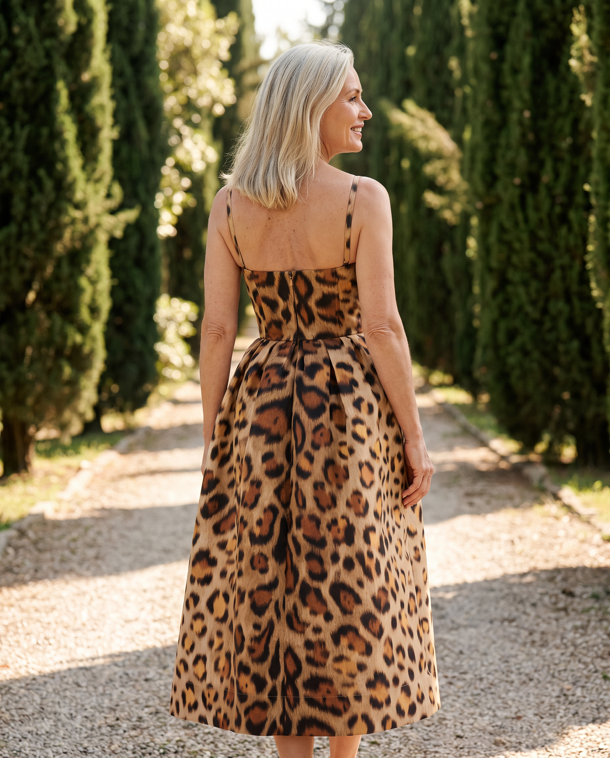 Leopard Midi Dress, back view