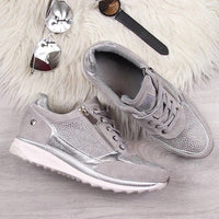 Lace Up Sneakers With Side Zip Casual Fit