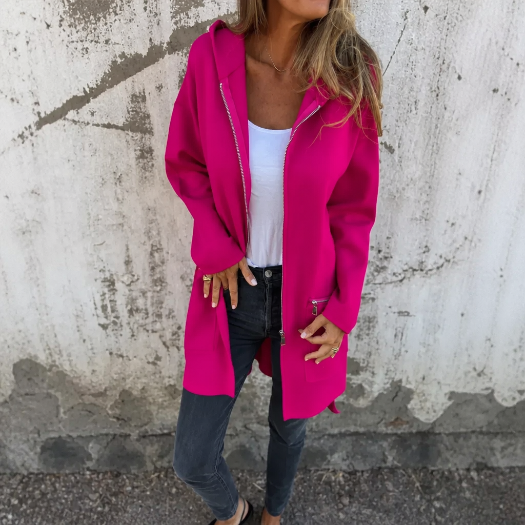 Longline Open-Front Hooded Cardigan - Susan & Anne