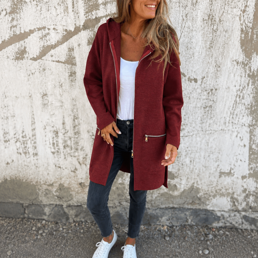 Longline Open-Front Hooded Cardigan - Susan & Anne