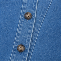 Collarless Soft-Denim-Look Button-Down Cardigan - Susan & Anne