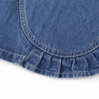 Open Front Ruffle Trim Denim-look Jacket for Women - Susan & Anne