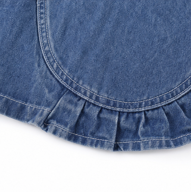 Open Front Ruffle Trim Denim-look Jacket for Women - Susan & Anne