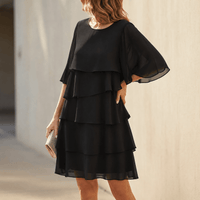 Women's Layered Ruffle Dress Black