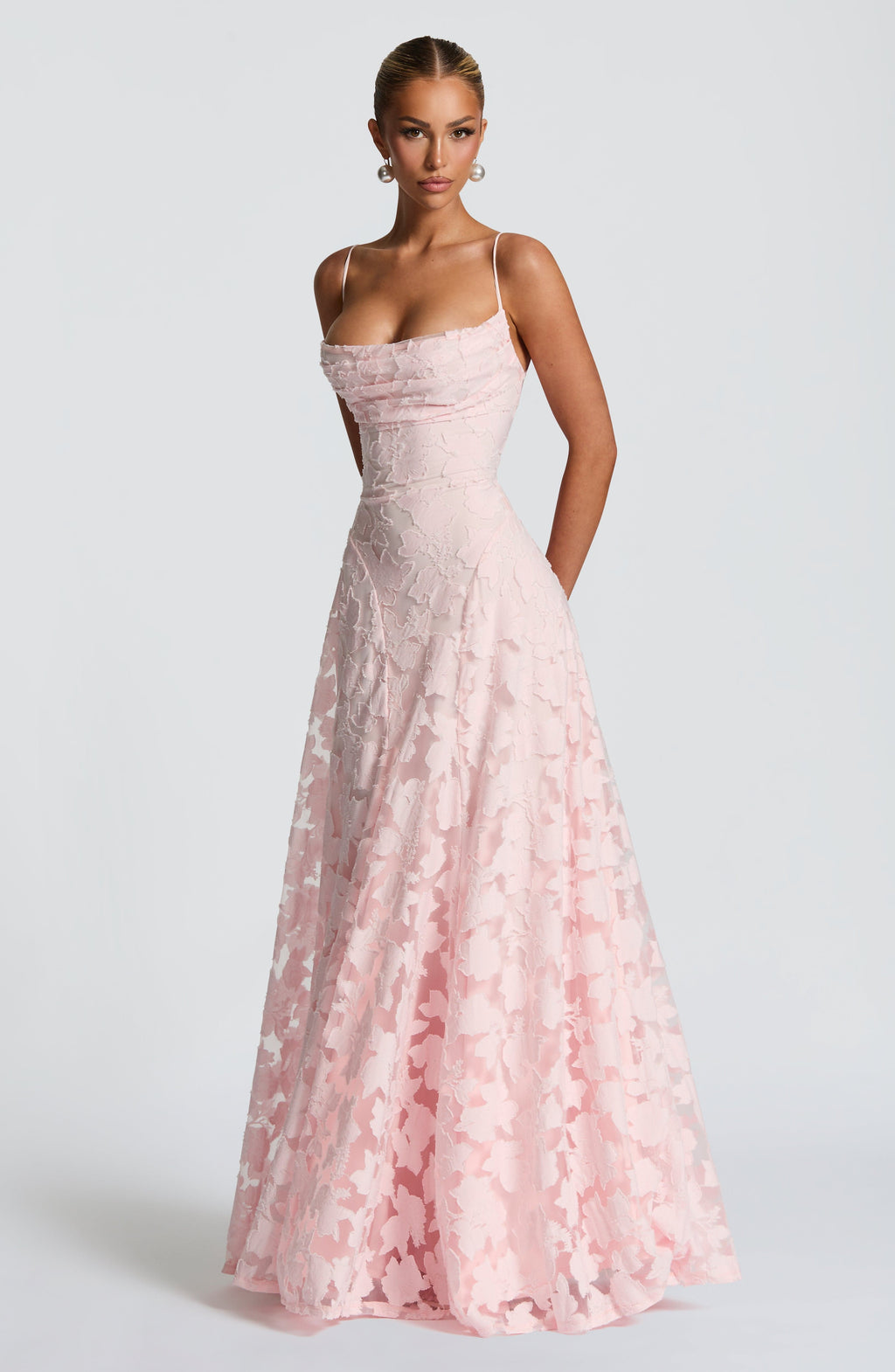Lace Corsage Maxi Dress