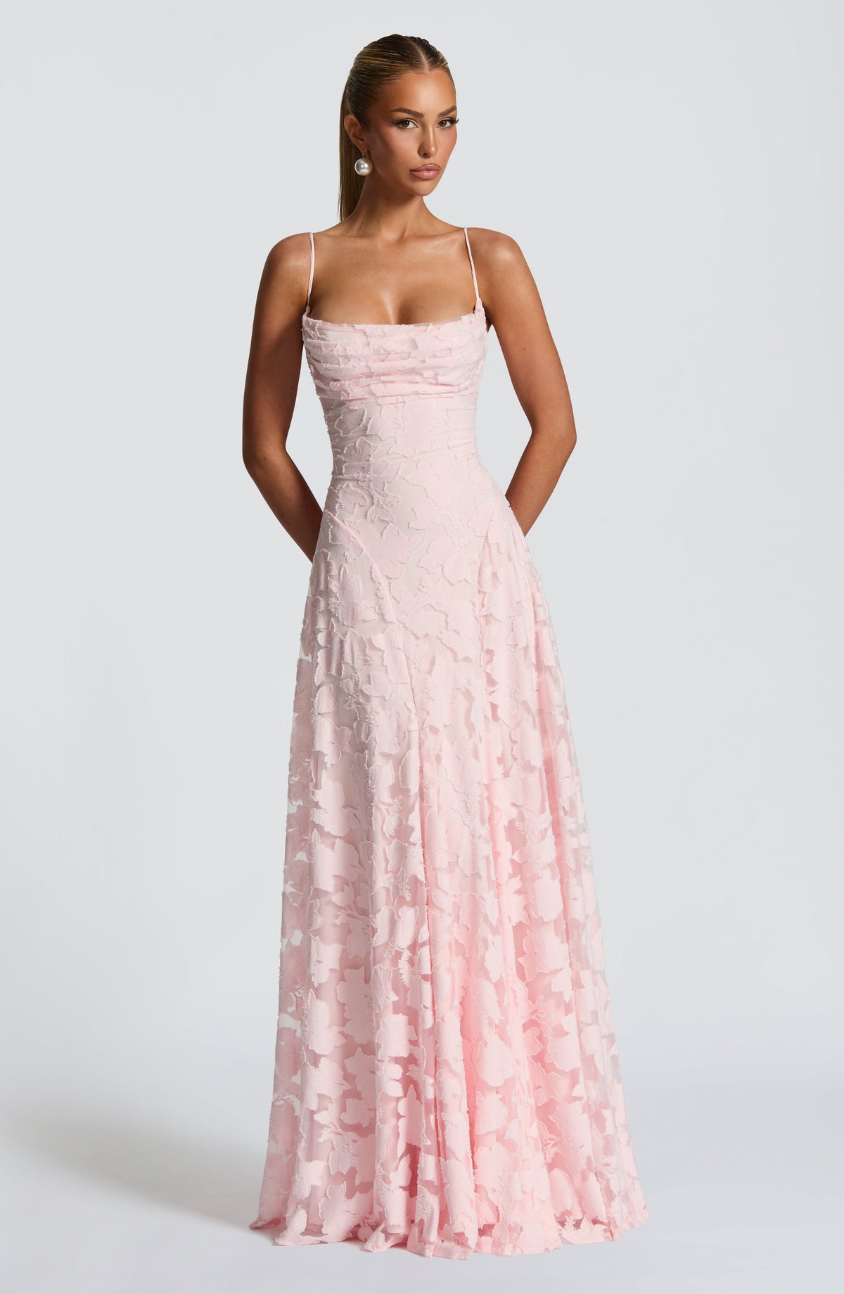 Lace Corsage Maxi Dress