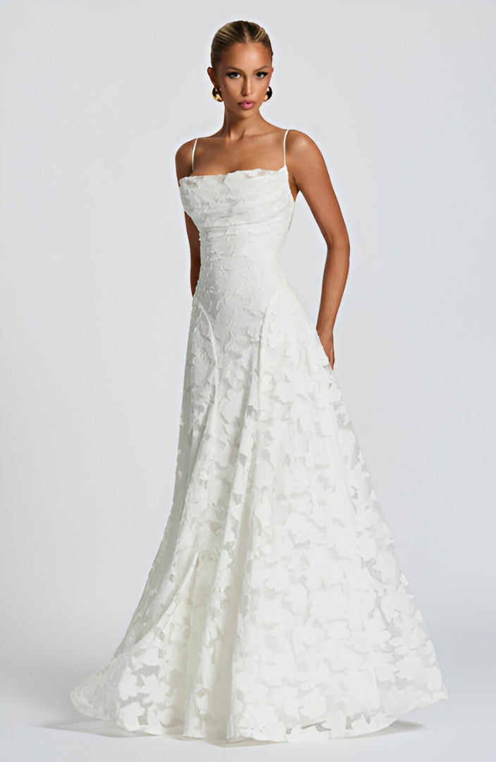 Lace Corsage Maxi Dress