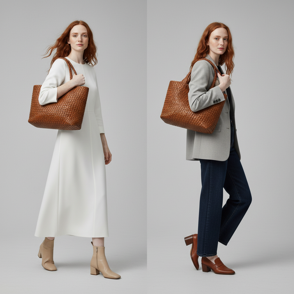 Handwoven Leather Tote