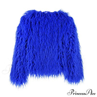 Front view of the fur elegant fringe coat