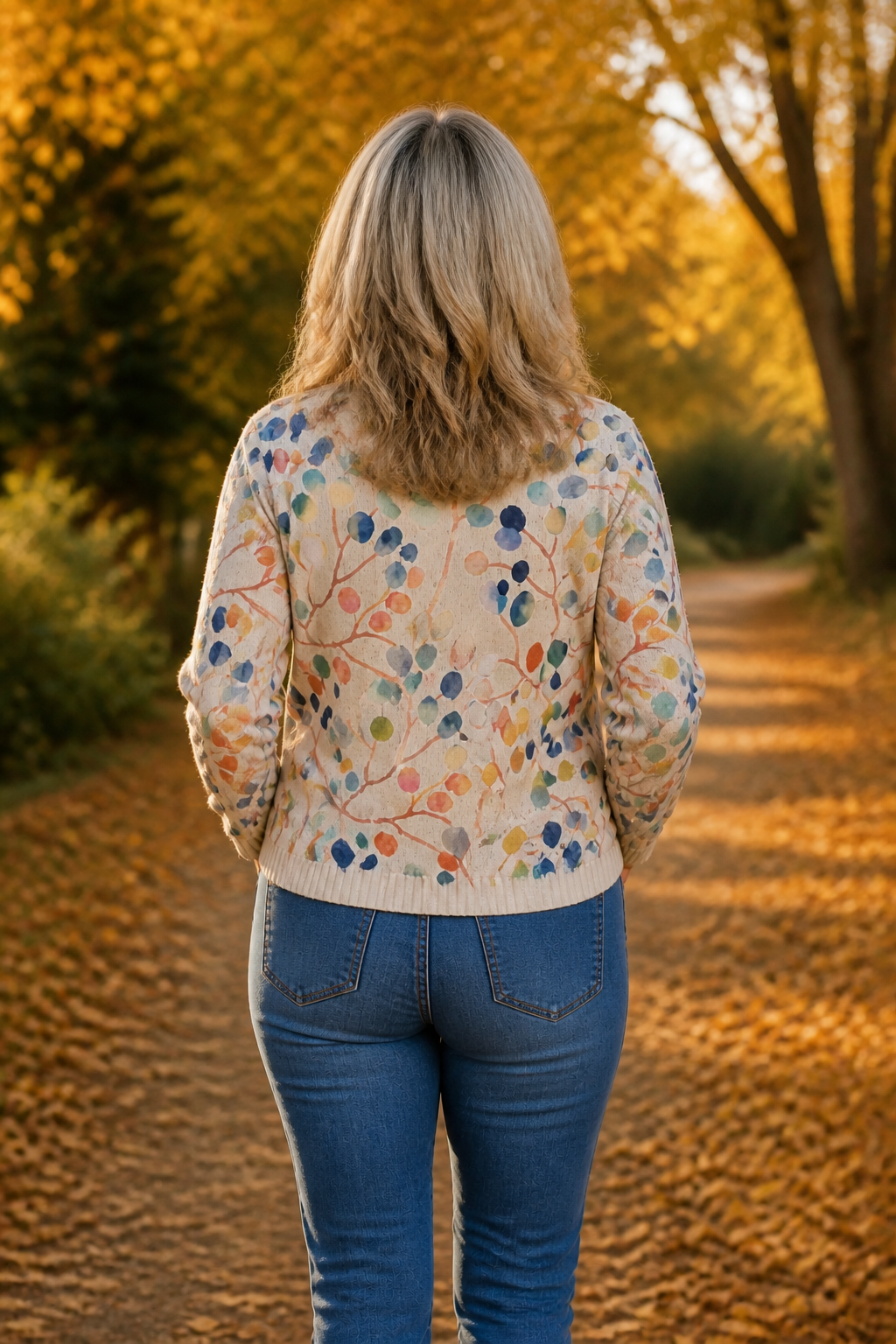 Botanical Print Zip-Up Bomber Cardigan - Susan & Anne