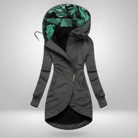 Hooded Curved-Hem Zip Coat – Susan & Anne