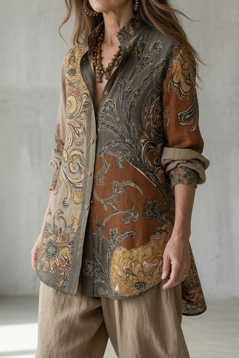 Printed Shirt and Trousers Vintage Set - Susan & Anne