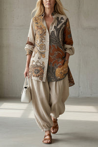 Printed Shirt and Trousers Vintage Set - Susan & Anne